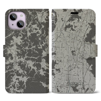 【鯖江（福井県）】地図柄iPhoneケース（手帳タイプ）モノトーン・iPhone 14 用