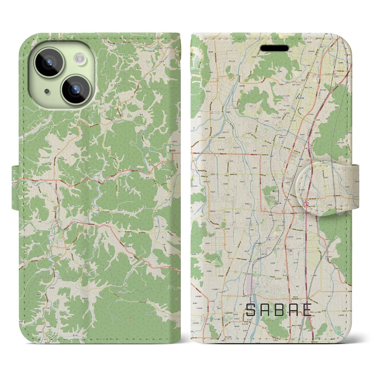 【鯖江（福井県）】地図柄iPhoneケース（手帳タイプ）