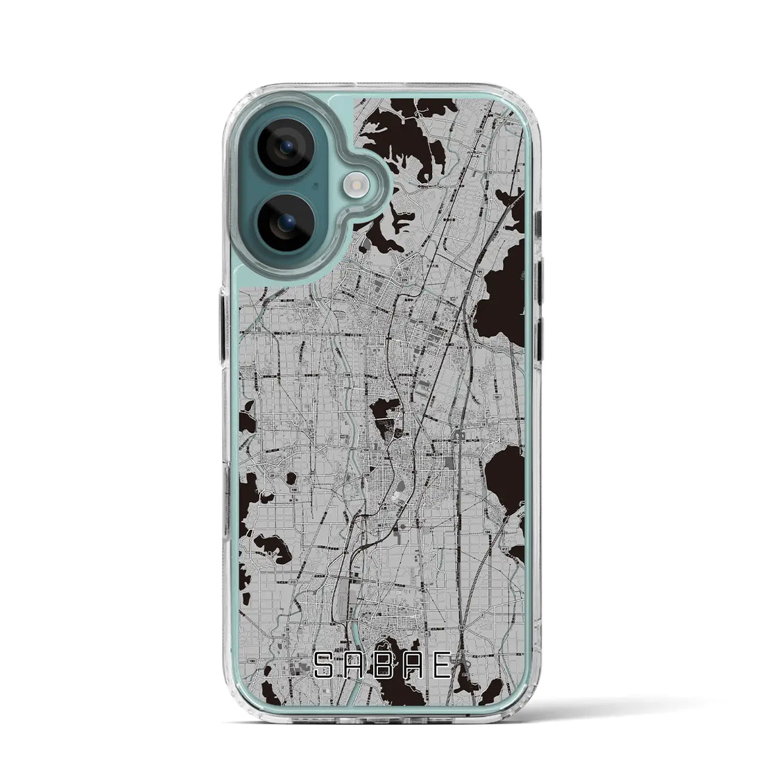 【鯖江(福井県)】地図柄iPhoneケース(MagSafeタイプ)モノトーン・iPhone 16 Pro 用