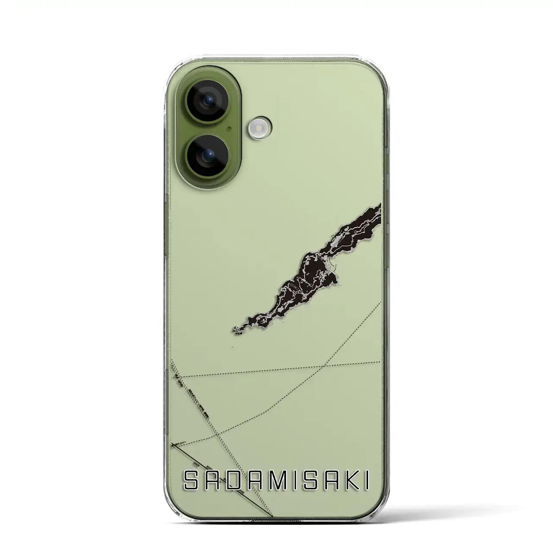 【佐田岬（愛媛県）】地図柄iPhoneケース（クリアタイプ）モノトーン・iPhone 17 Pro Max 用