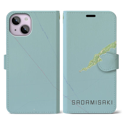 【佐田岬（愛媛県）】地図柄iPhoneケース（手帳タイプ）ナチュラル・iPhone 14 用