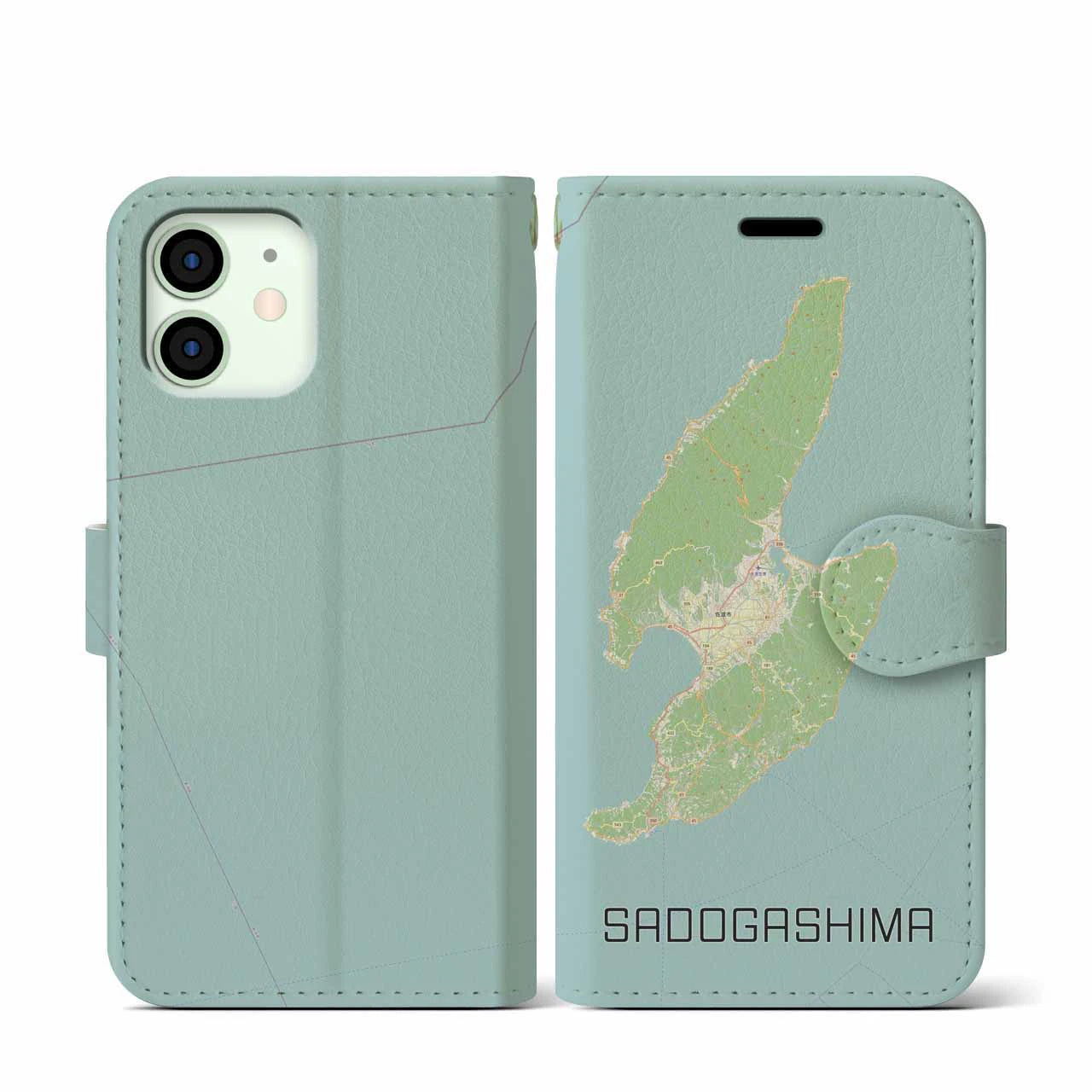 【佐渡島（新潟県）】地図柄iPhoneケース（手帳タイプ）