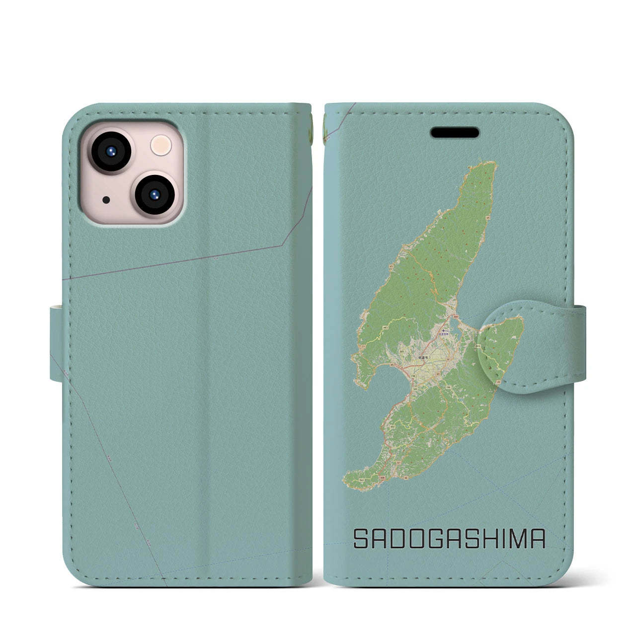 【佐渡島（新潟県）】地図柄iPhoneケース（手帳タイプ）