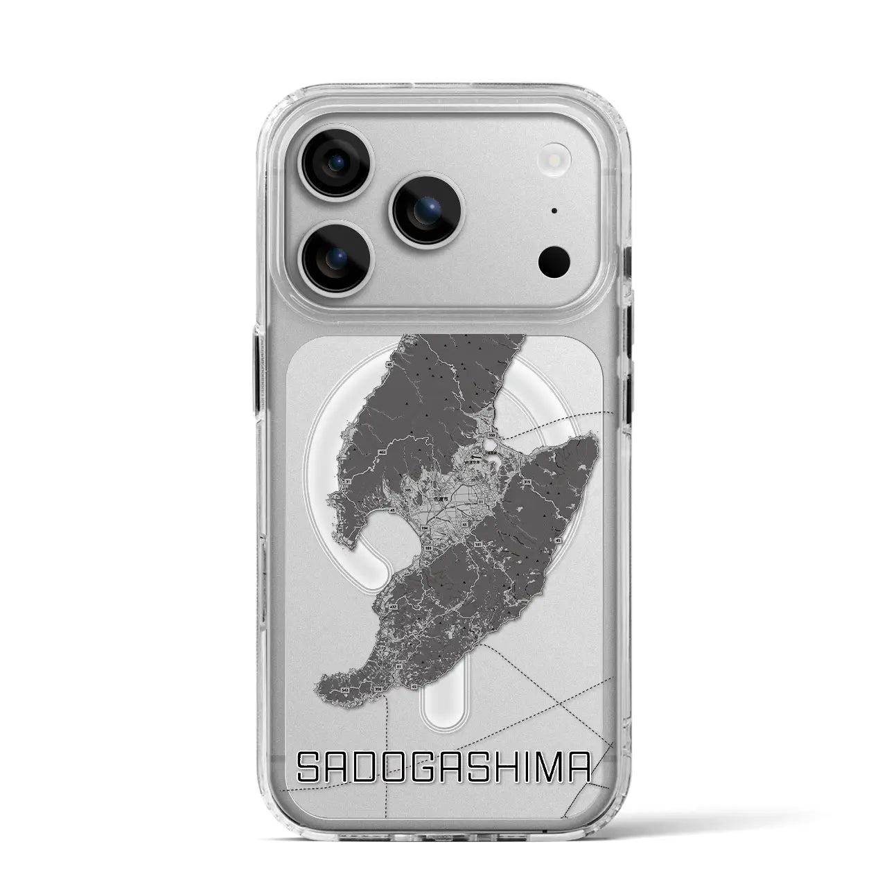 【佐渡島（新潟県）】地図柄iPhoneケース（MagSafeタイプ）