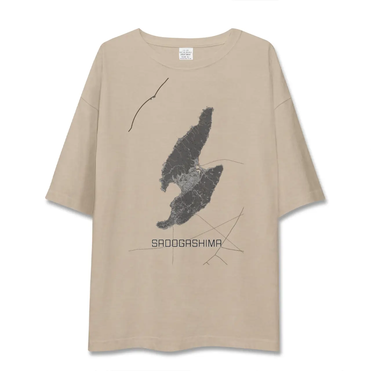 【佐渡島（新潟県）】地図柄ビッグシルエットTシャツ