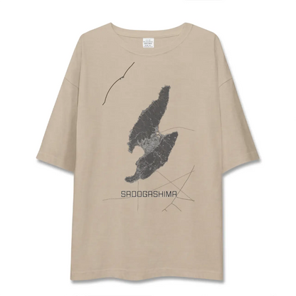 【佐渡島（新潟県）】地図柄ビッグシルエットTシャツ