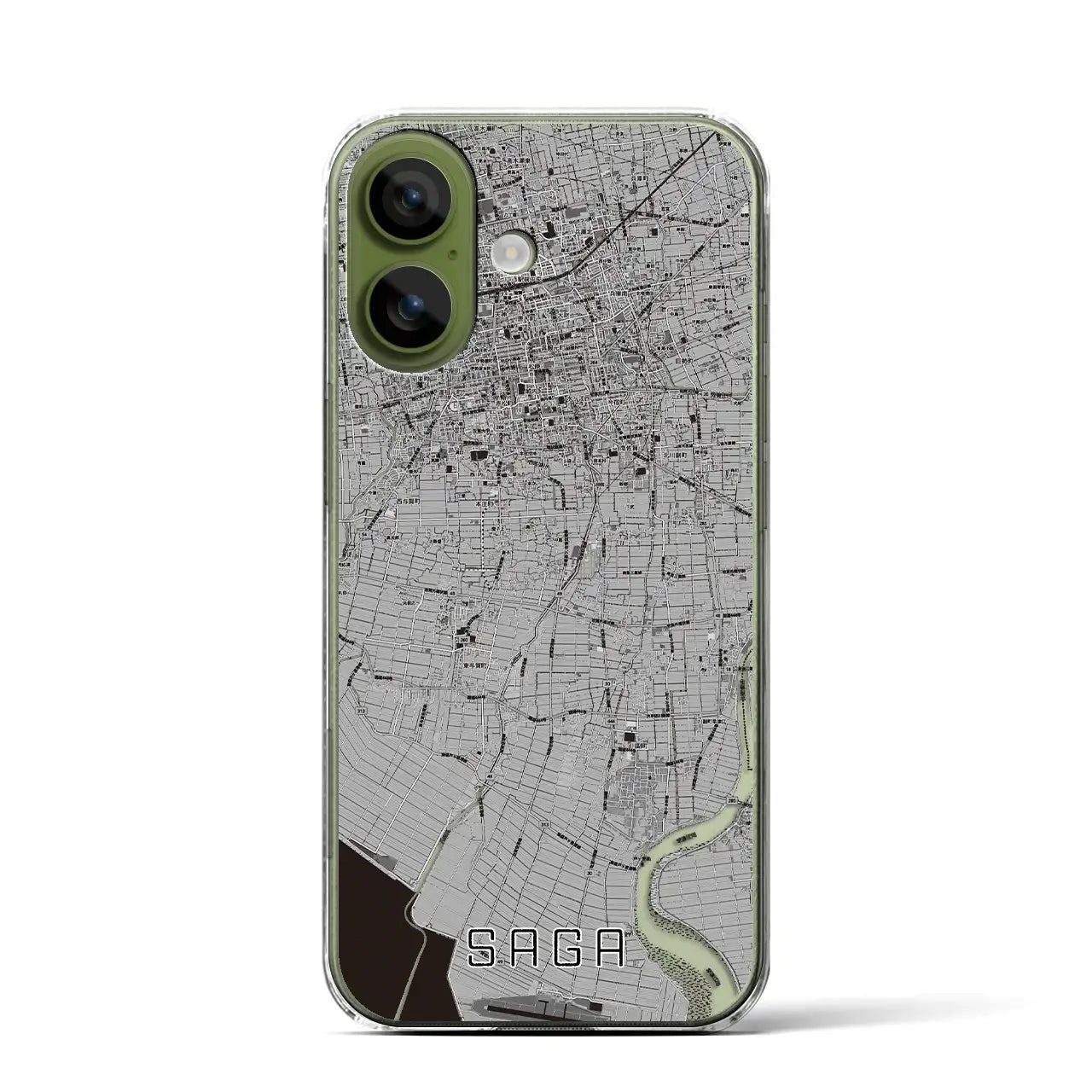【佐賀（佐賀県）】地図柄iPhoneケース（クリアタイプ）モノトーン・iPhone 17 Pro Max 用