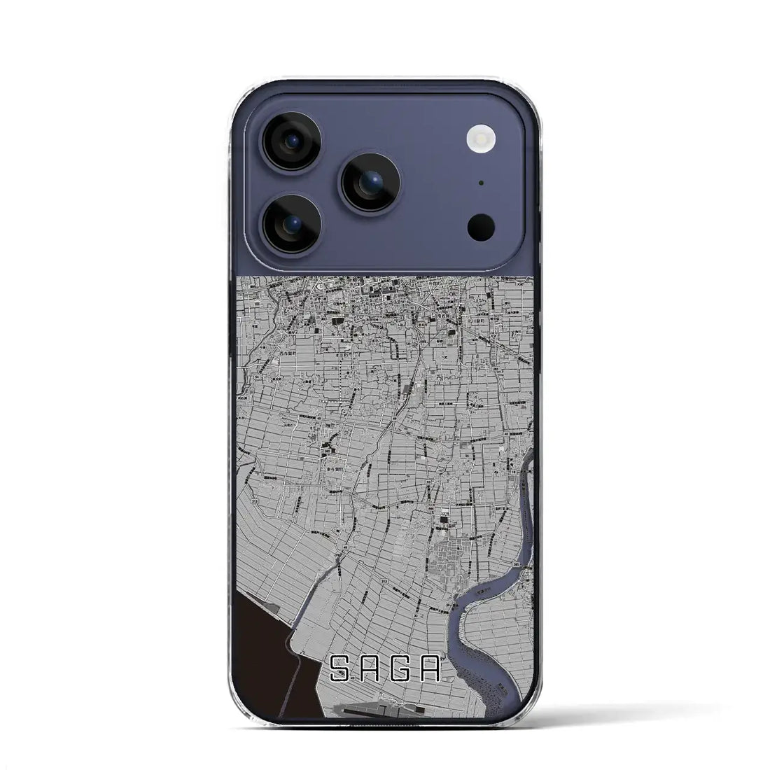 【佐賀（佐賀県）】地図柄iPhoneケース（クリアタイプ）モノトーン・iPhone 17 Pro Max 用