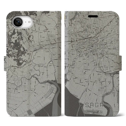 【佐賀（佐賀県）】地図柄iPhoneケース（手帳タイプ）