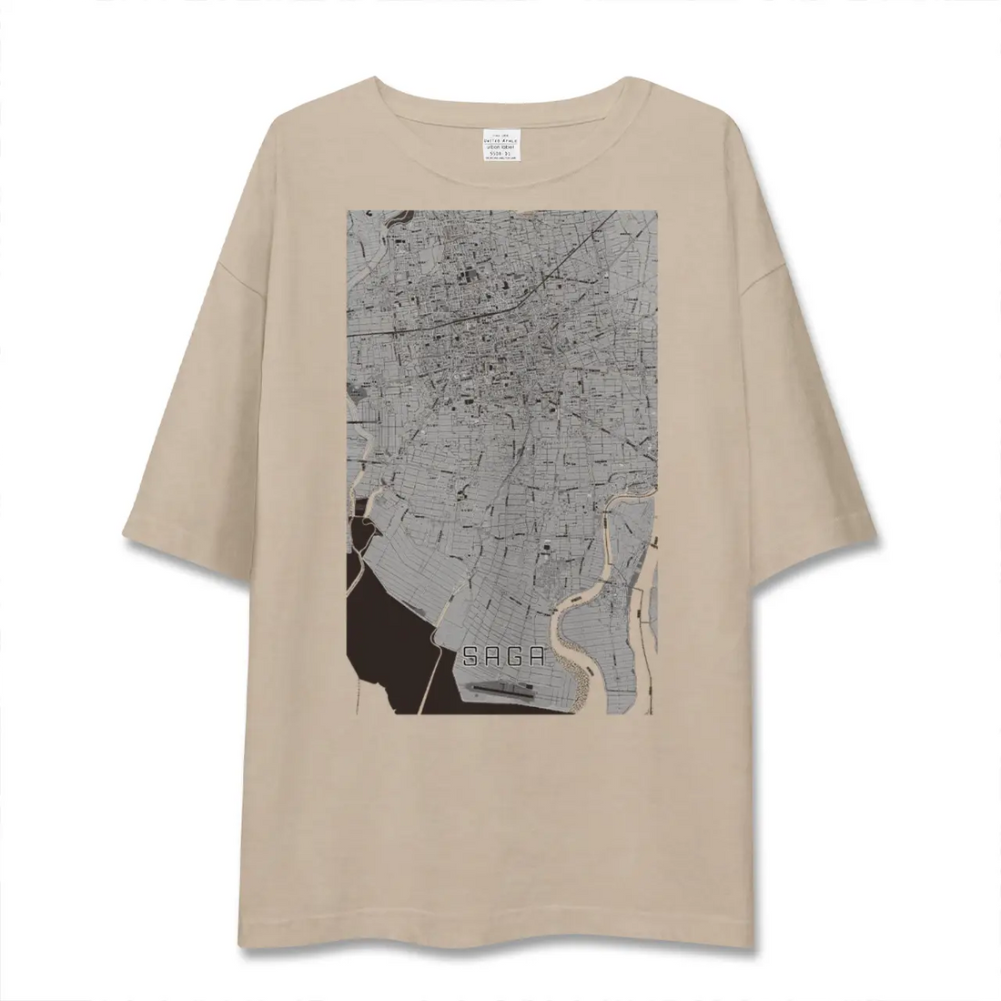【佐賀（佐賀県）】地図柄ビッグシルエットTシャツ