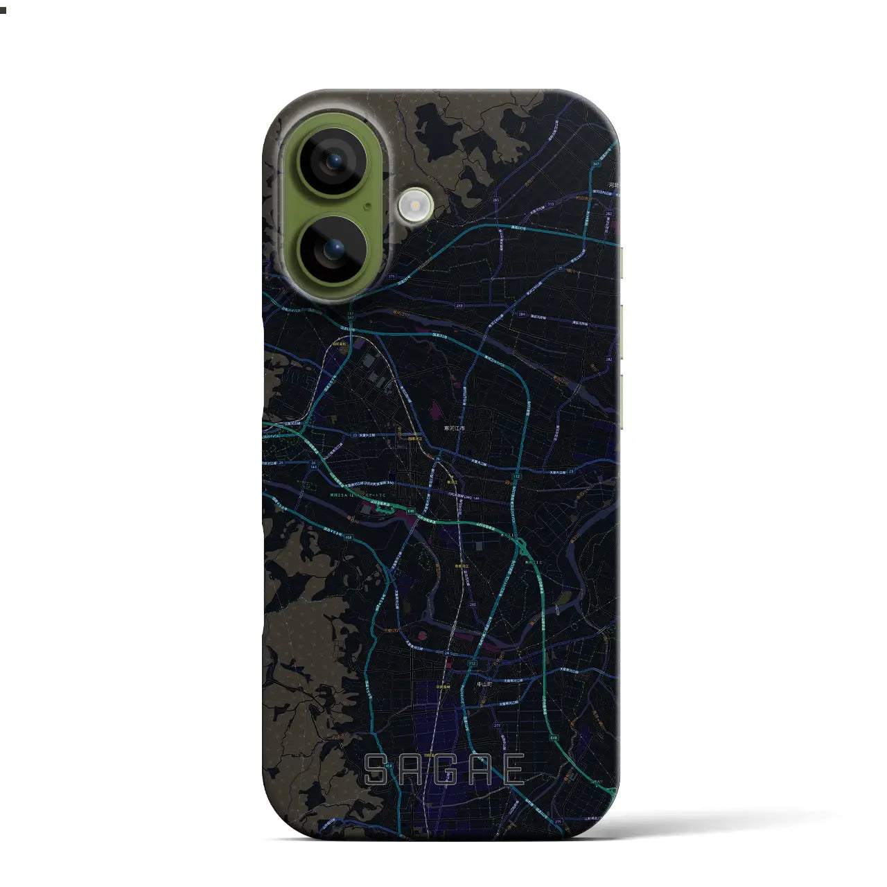 【寒河江（山形県）】地図柄iPhoneケース（バックカバータイプ）