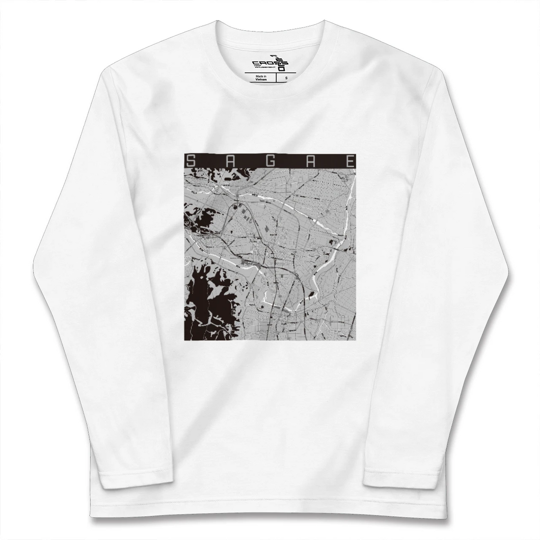 【寒河江(山形県)】地図柄ロングスリーブTシャツ