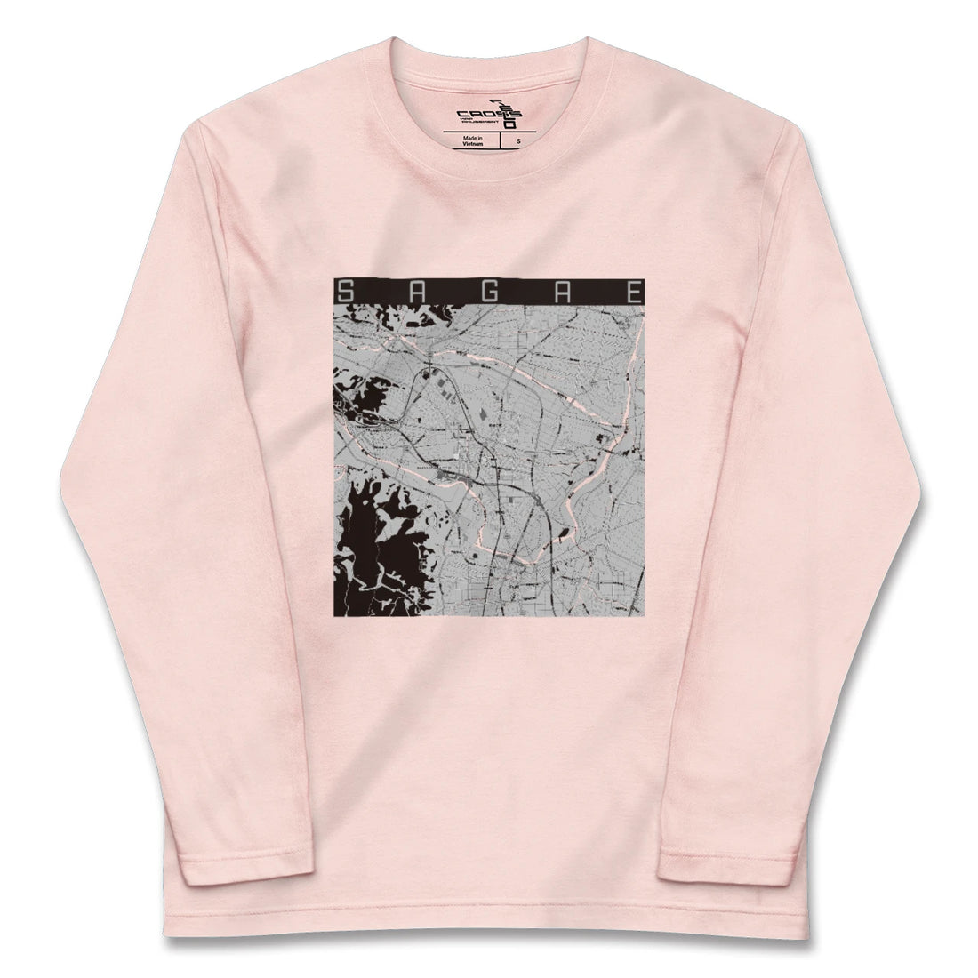 【寒河江（山形県）】地図柄ロングスリーブTシャツ
