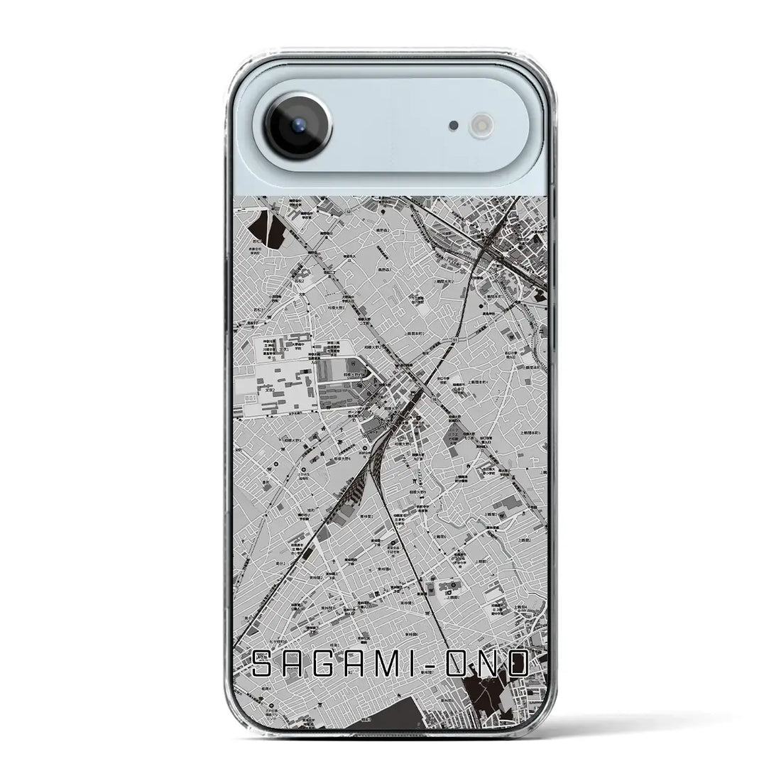 【相模大野（神奈川県）】地図柄iPhoneケース（クリアタイプ）モノトーン・iPhone 17 Pro Max 用