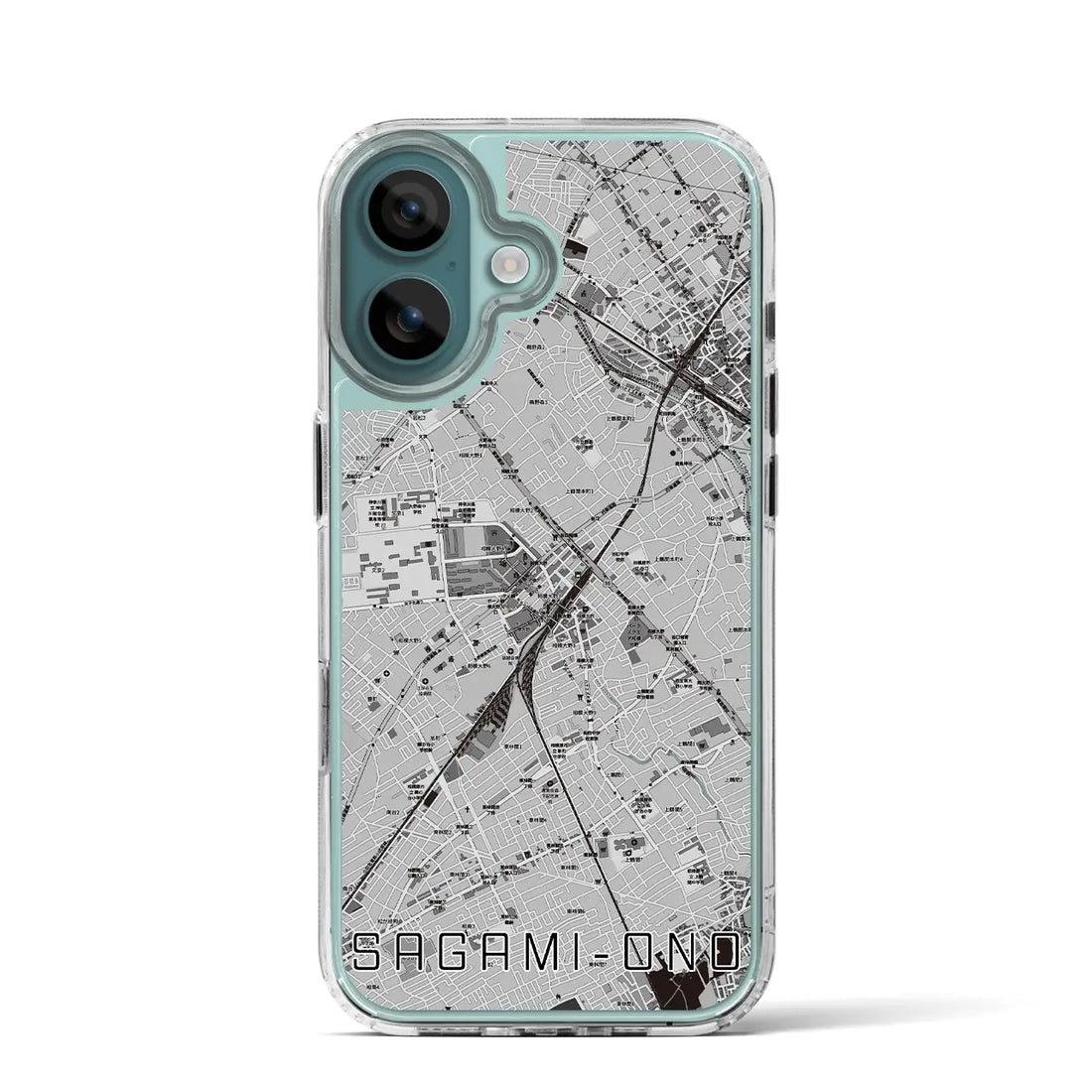 【相模大野（神奈川県）】地図柄iPhoneケース（MagSafeタイプ）モノトーン・iPhone 16 Pro 用