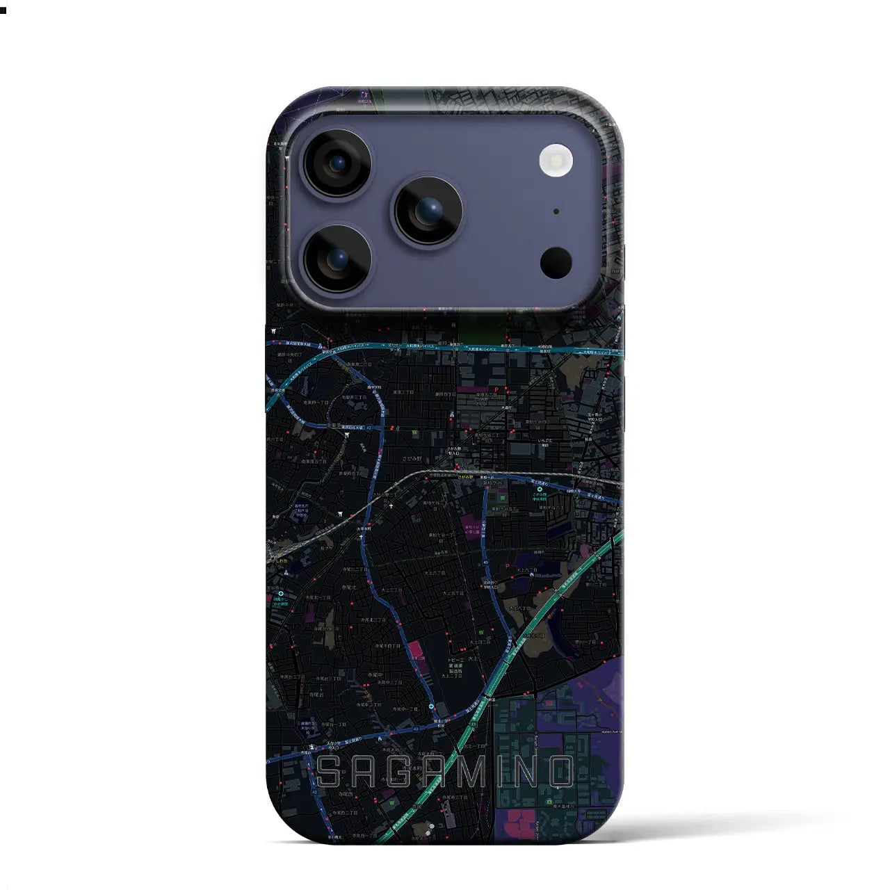 【さがみ野（神奈川県）】地図柄iPhoneケース（バックカバータイプ）