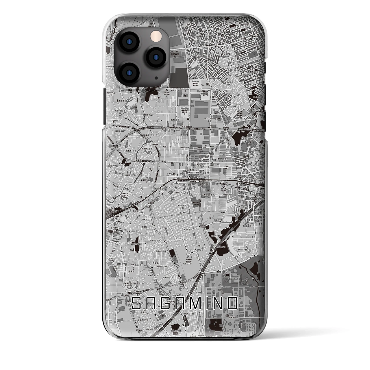 【さがみ野（神奈川県）】地図柄iPhoneケース（クリアタイプ）