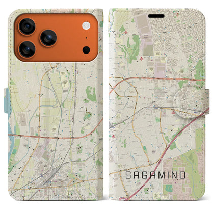 【さがみ野（神奈川県）】地図柄iPhoneケース（手帳タイプ）