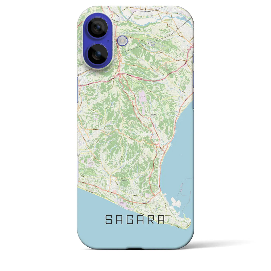 【相良(静岡県)】地図柄iPhoneケース(バックカバータイプ)ナチュラル・iPhone 16 Pro Max 用