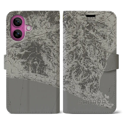 【相良（静岡県）】地図柄iPhoneケース（手帳タイプ）モノトーン・iPhone 16 Pro 用