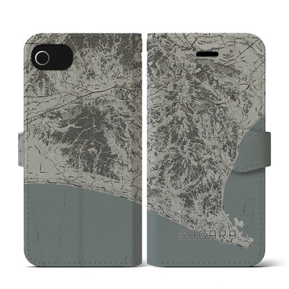 【相良（静岡県）】地図柄iPhoneケース（手帳タイプ）モノトーン・iPhone SE（第3 / 第2世代） / 8 / 7 / 6s / 6 用