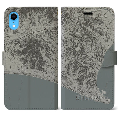 【相良（静岡県）】地図柄iPhoneケース（手帳タイプ）モノトーン・iPhone XR 用