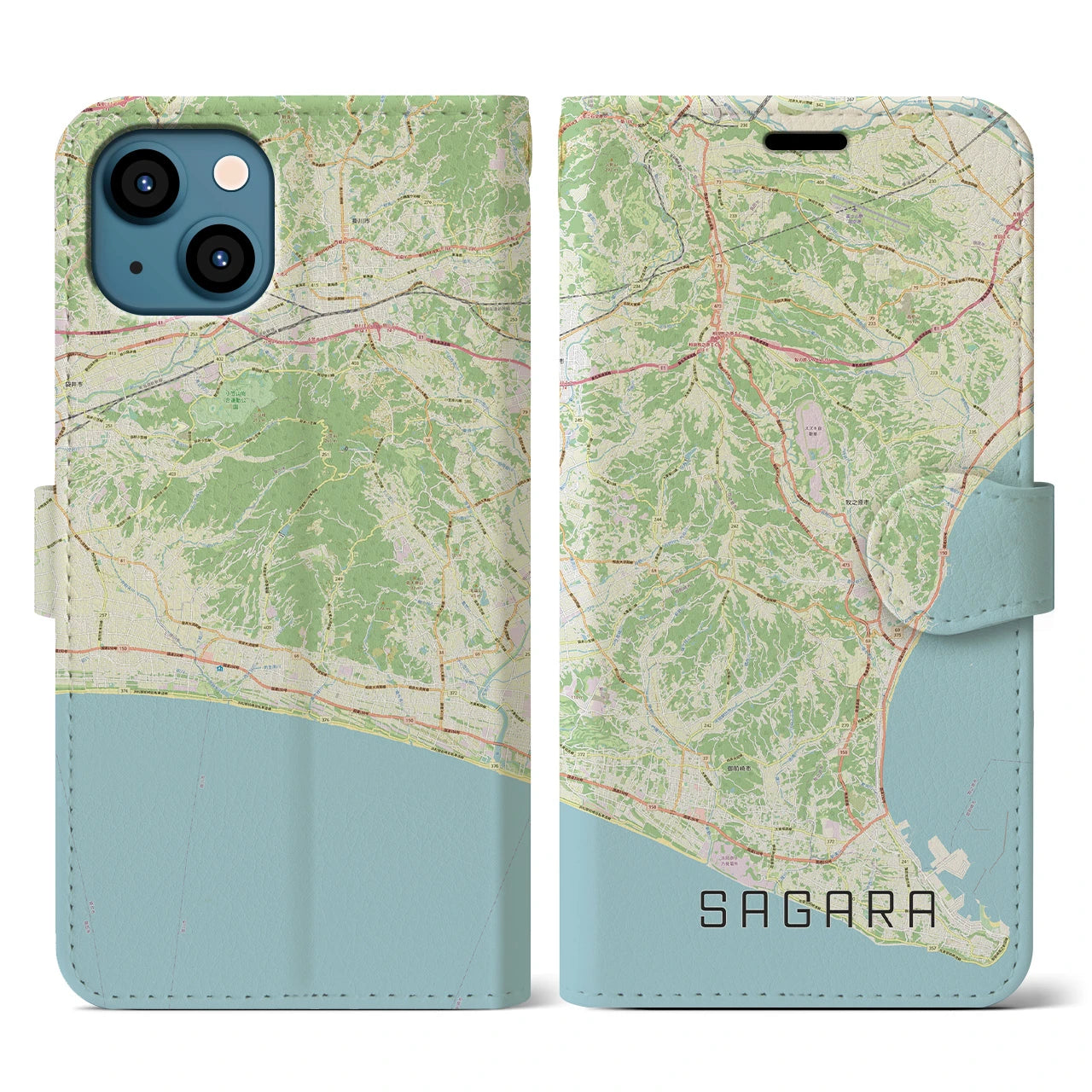 【相良（静岡県）】地図柄iPhoneケース（手帳タイプ）