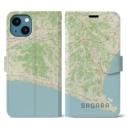 【相良（静岡県）】地図柄iPhoneケース（手帳タイプ）ナチュラル・iPhone 13 用