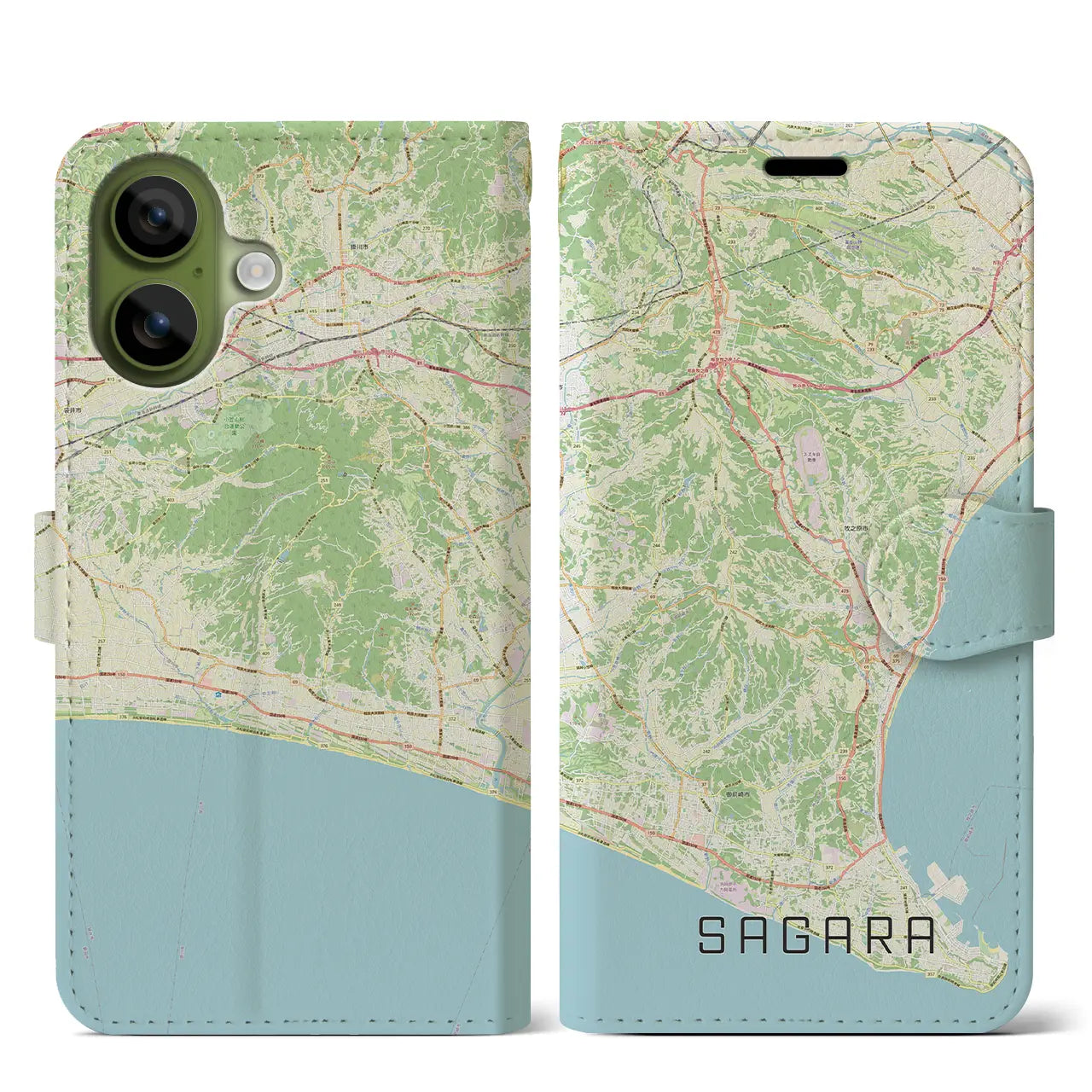 【相良（静岡県）】地図柄iPhoneケース（手帳タイプ）