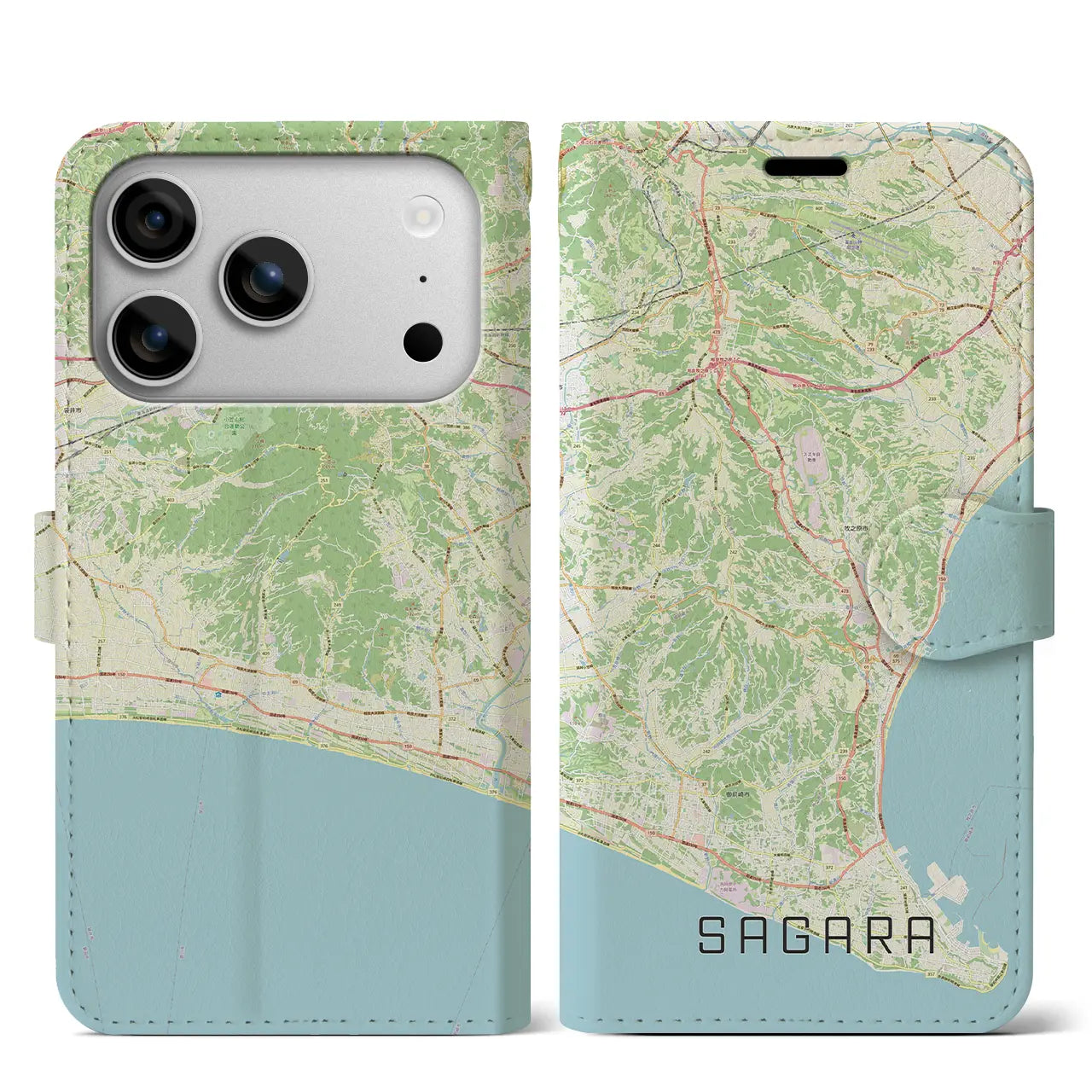 【相良（静岡県）】地図柄iPhoneケース（手帳タイプ）