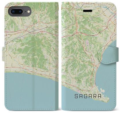 【相良（静岡県）】地図柄iPhoneケース（手帳タイプ）ナチュラル・iPhone 8Plus /7Plus / 6sPlus / 6Plus 用