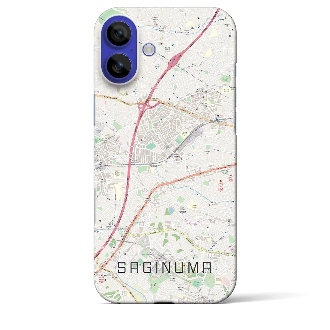 【鷺沼(神奈川県)】地図柄iPhoneケース(バックカバータイプ)ナチュラル・iPhone 16 Pro Max 用