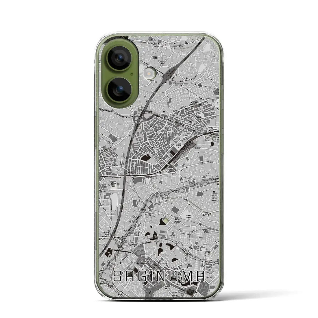 【鷺沼(神奈川県)】地図柄iPhoneケース(クリアタイプ)モノトーン・iPhone 17 Pro Max 用