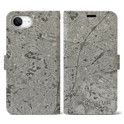 【鷺沼（神奈川県）】地図柄iPhoneケース（手帳タイプ）