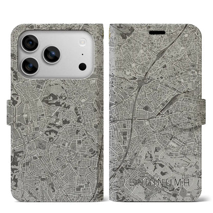 【鷺沼（神奈川県）】地図柄iPhoneケース（手帳タイプ）