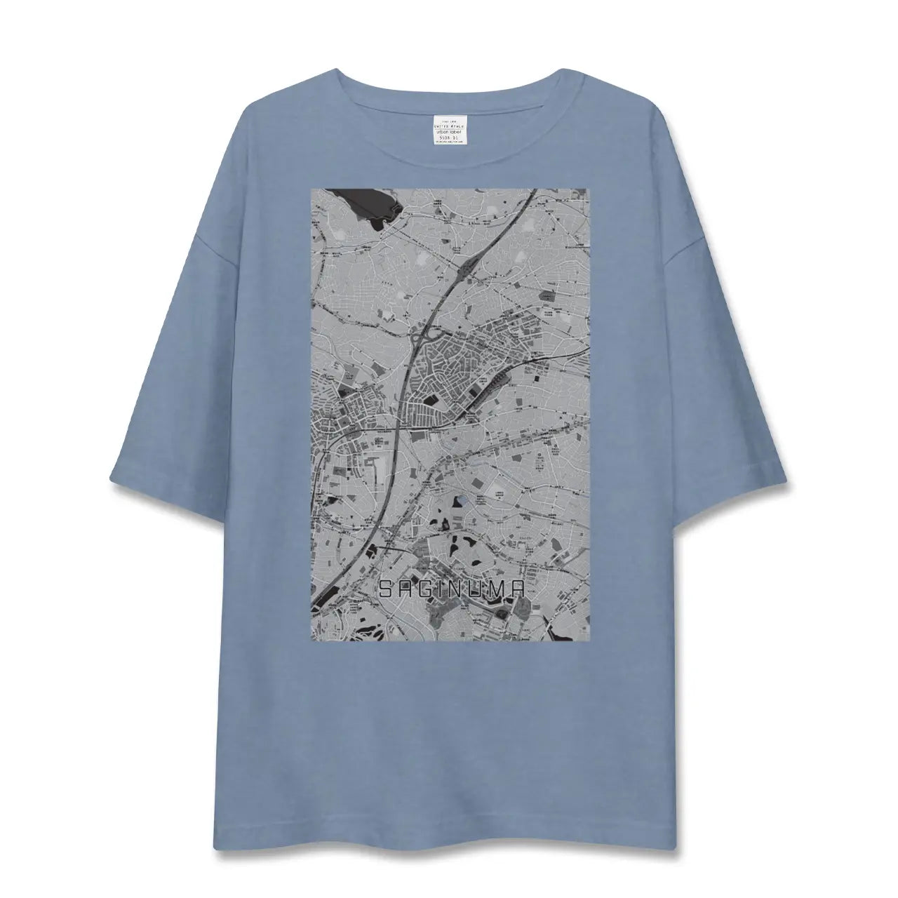 【鷺沼（神奈川県）】地図柄ビッグシルエットTシャツ