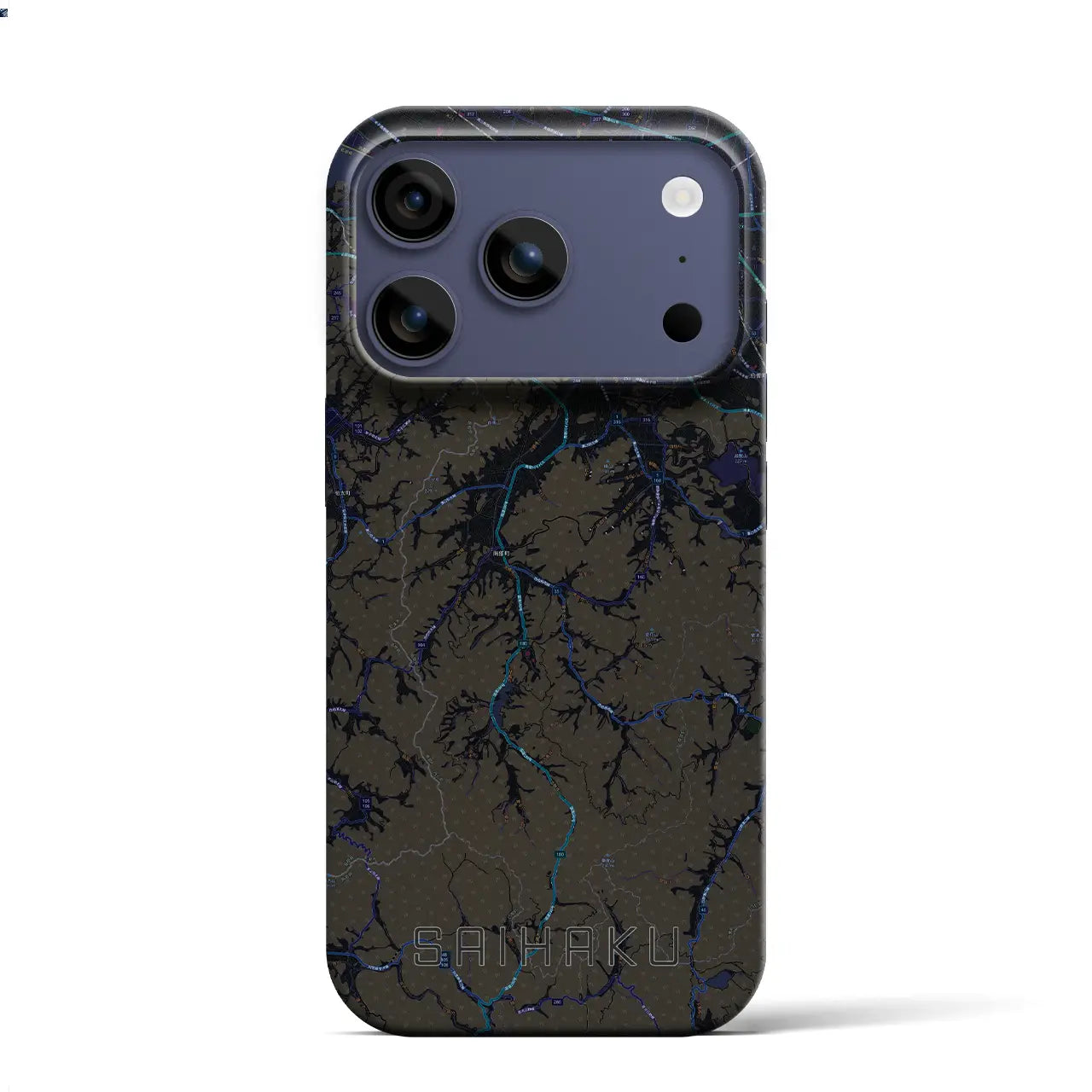 【西伯（鳥取県）】地図柄iPhoneケース（バックカバータイプ）