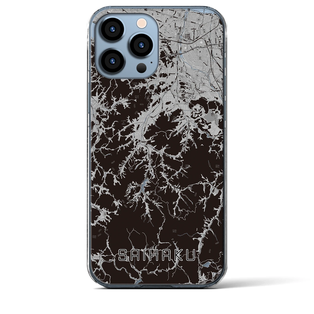 【西伯（鳥取県）】地図柄iPhoneケース（クリアタイプ）