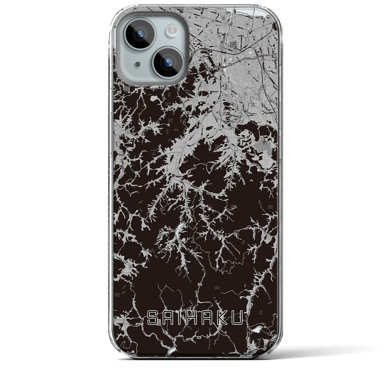 【西伯（鳥取県）】地図柄iPhoneケース（クリアタイプ）