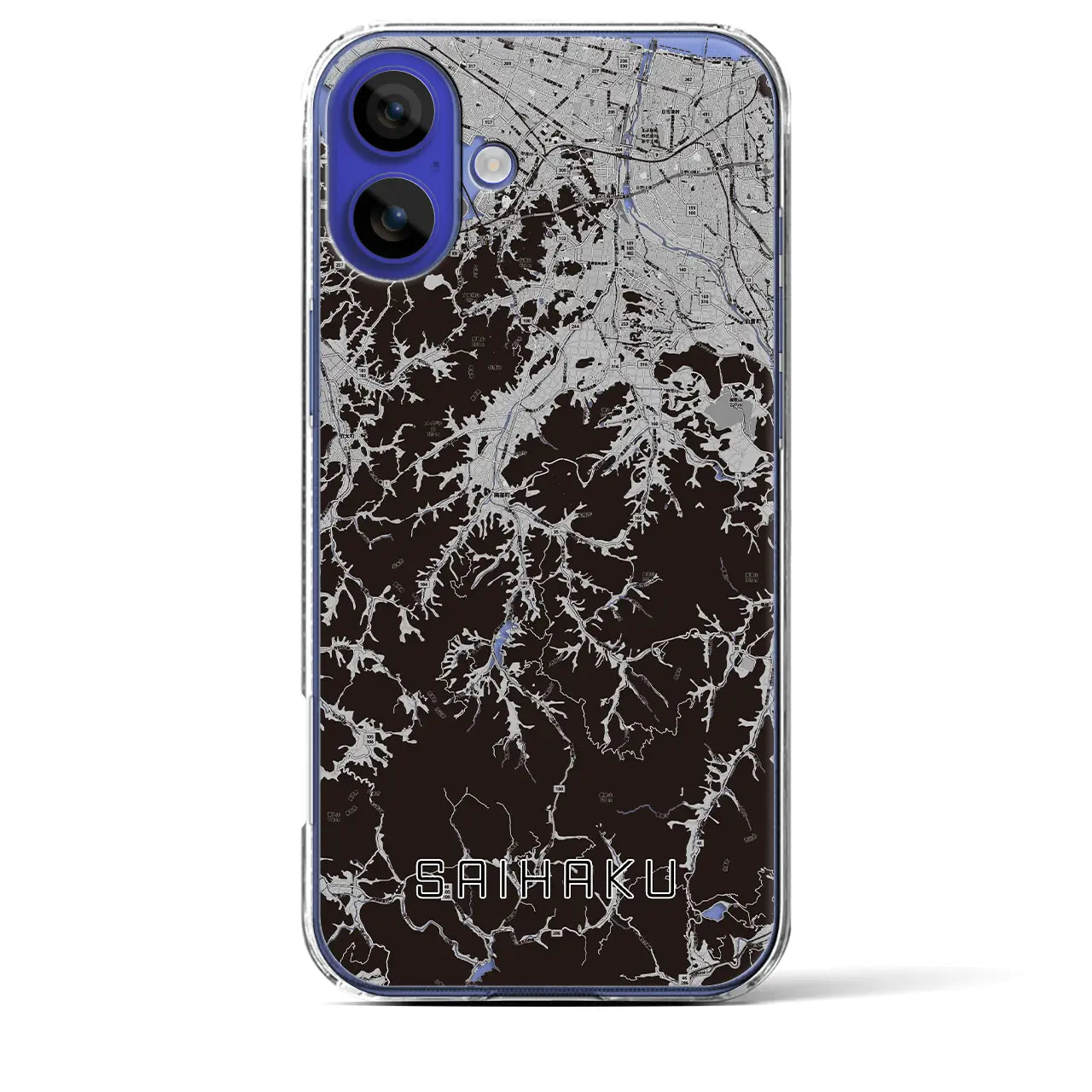 【西伯（鳥取県）】地図柄iPhoneケース（クリアタイプ）