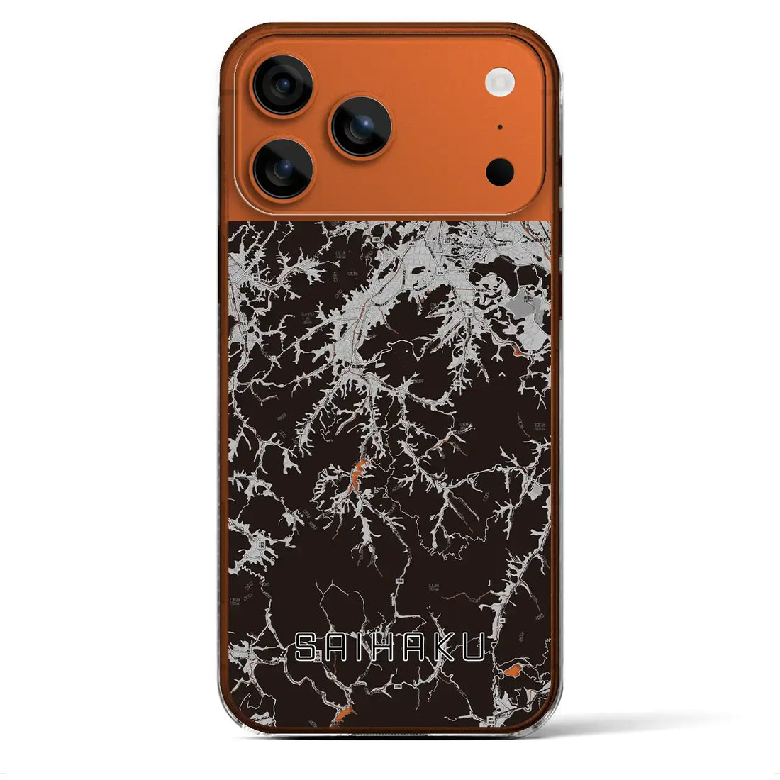 【西伯(鳥取県)】地図柄iPhoneケース(クリアタイプ)モノトーン・iPhone 17 Pro Max 用