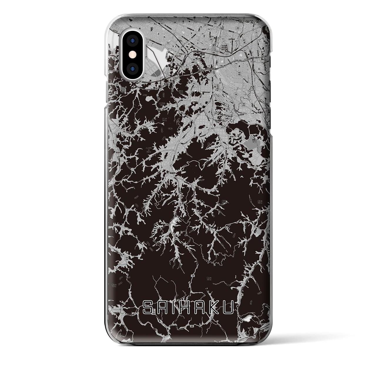 【西伯（鳥取県）】地図柄iPhoneケース（クリアタイプ）