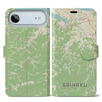 【西伯（鳥取県）】地図柄iPhoneケース（手帳タイプ）