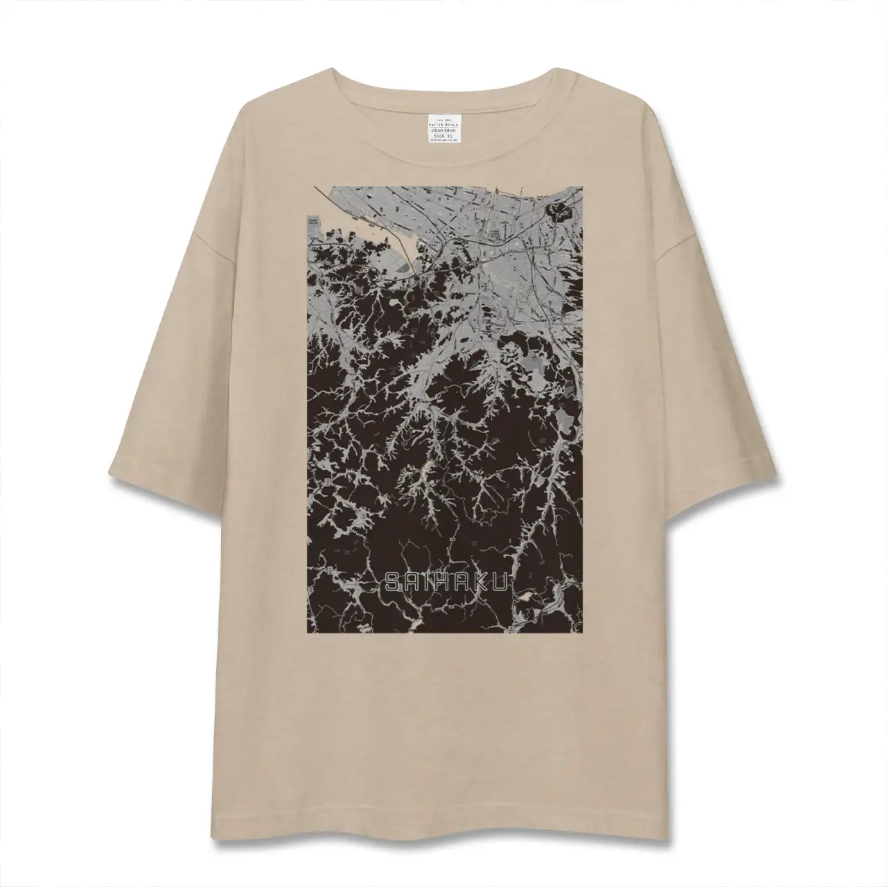 【西伯（鳥取県）】地図柄ビッグシルエットTシャツ