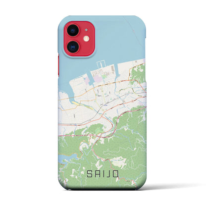 【西条（愛媛県）】地図柄iPhoneケース（バックカバータイプ）