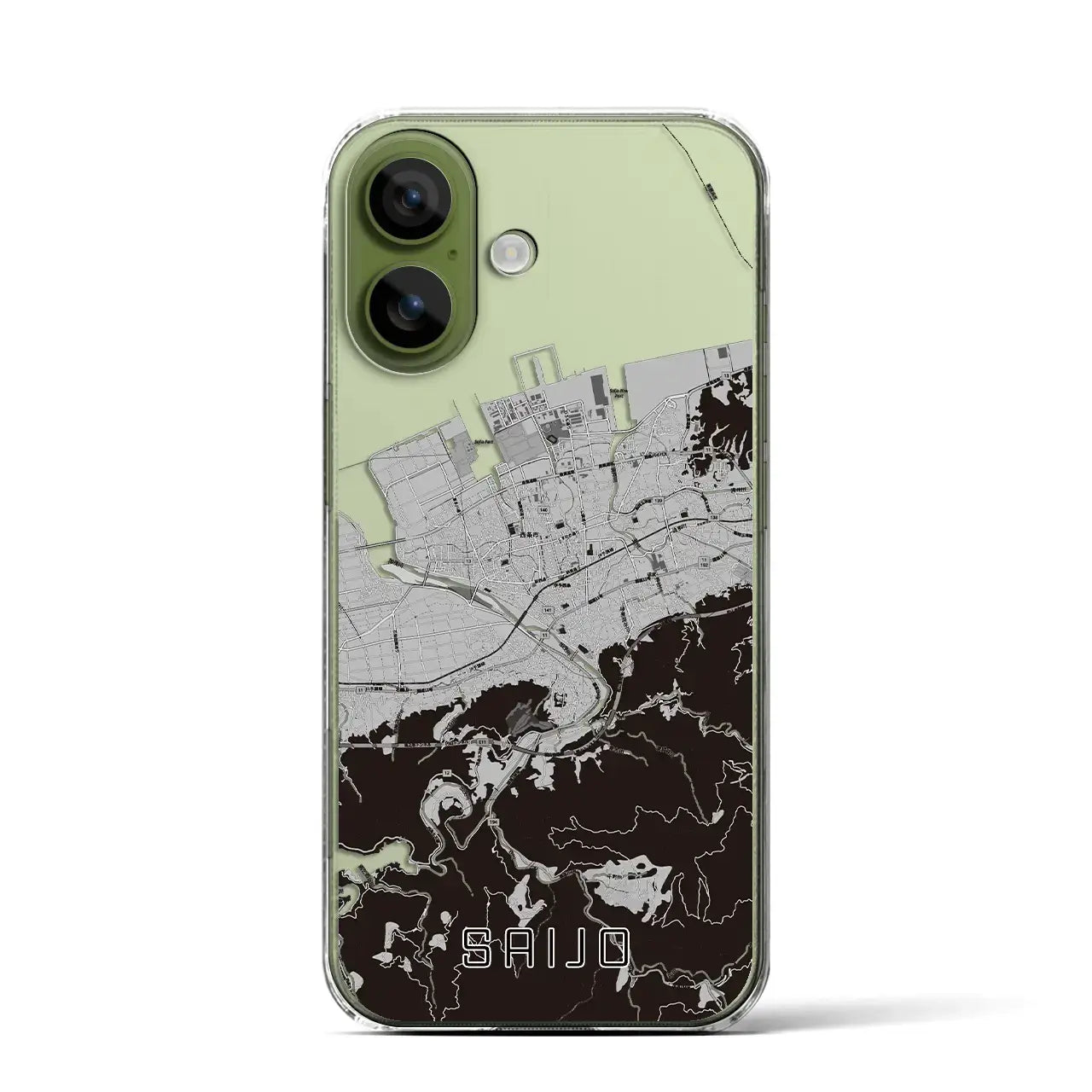 【西条（愛媛県）】地図柄iPhoneケース（クリアタイプ）