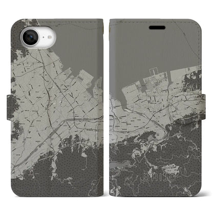 【西条（愛媛県）】地図柄iPhoneケース（手帳タイプ）