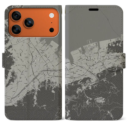 【西条（愛媛県）】地図柄iPhoneケース（手帳タイプ）