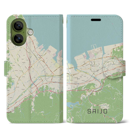 【西条（愛媛県）】地図柄iPhoneケース（手帳タイプ）