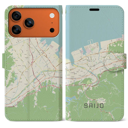 【西条（愛媛県）】地図柄iPhoneケース（手帳タイプ）